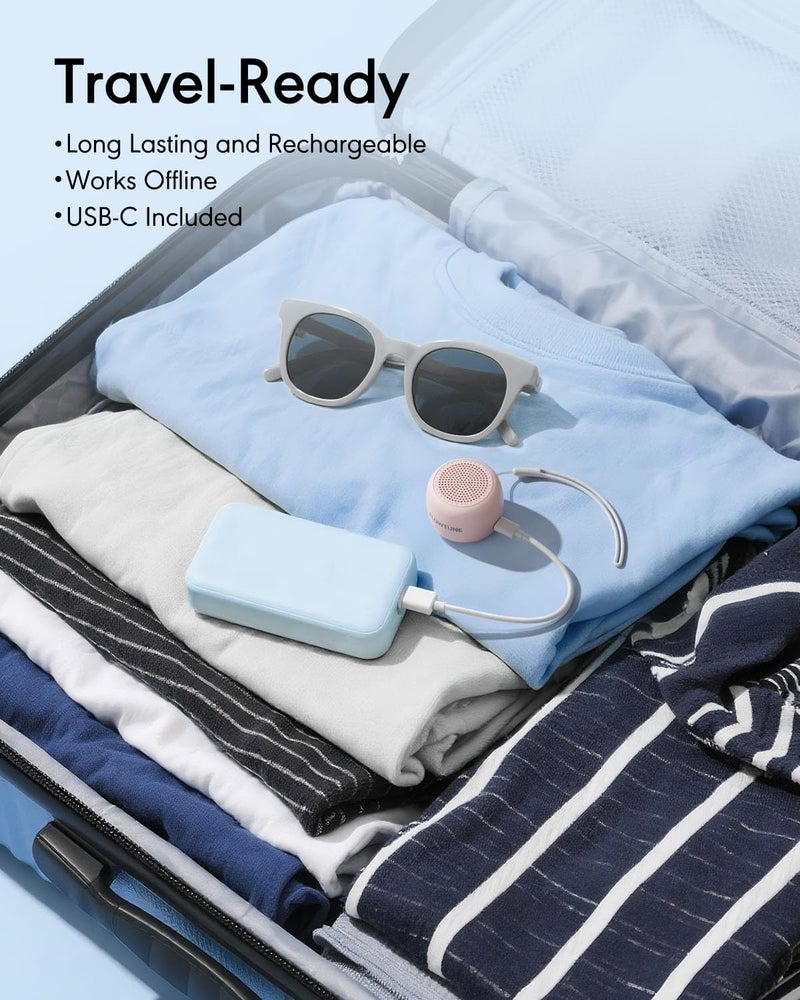 FLOWTUNE Sound Machine White Noise Machine for Baby Adults, Mini Portable Sound Machine for Travel, 6H Timer, 18 Soothing Sleep Sounds Gift (Sakura Pink) - Image 4